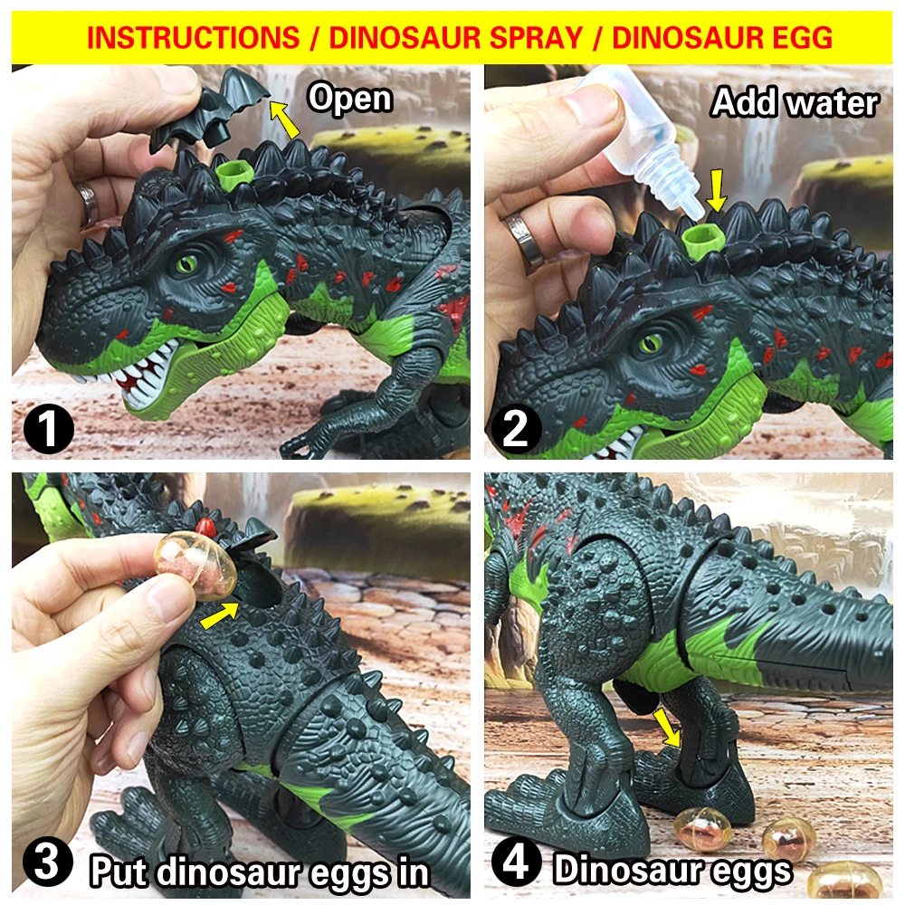 Remote control dinosaur spray laying eggs Tyrannosaurus Rex <br />Dinosaur Model Toys Animal Action Figure Toy For Kids Gifts-in RC Robots<br />