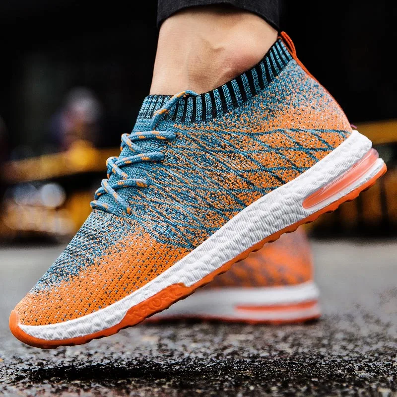 

Men Running Shoes 2019 Brand New Jogging Men Sneakers Mesh Fly Knit Light Soft Bottom Sport Shoes Male Footwear