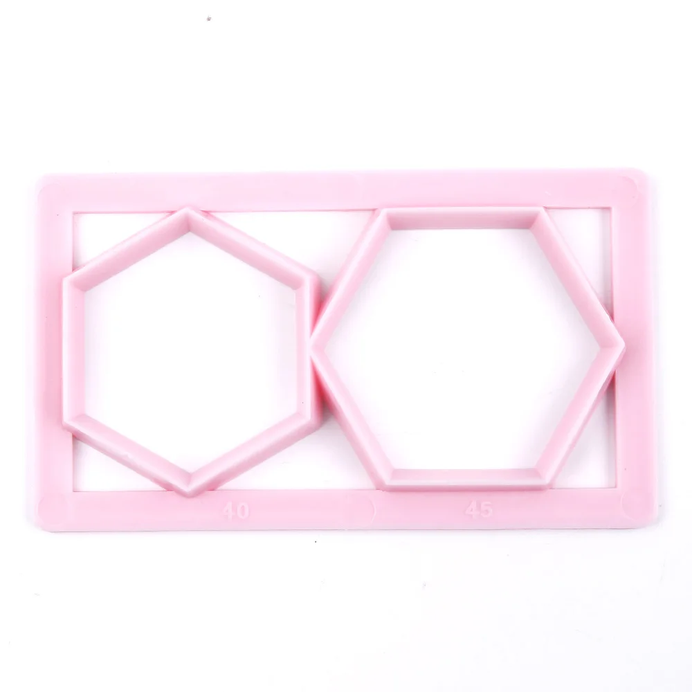 

Regular HexagonShape Plastic Fondant Cookie Cutter Cake Mold Cupcake Cake Decorating Tool Sugarcraft Embosser Free Shipping