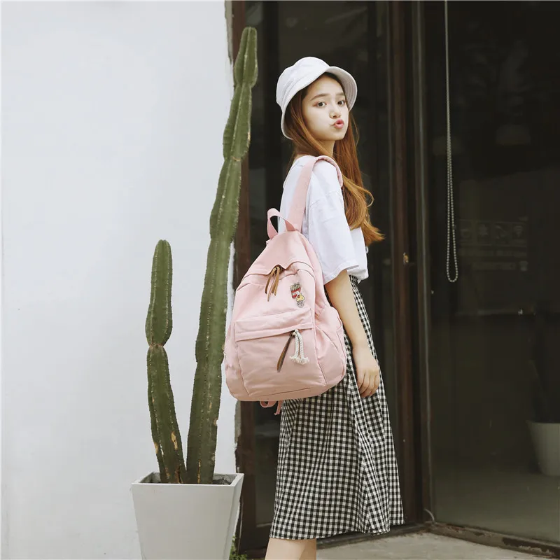 Menghuo Women Backpack for School Teenager Girls Vintage Stylish School Bag Ladies Cotton Fabric Backpack Female Bookbag Mochila (10)