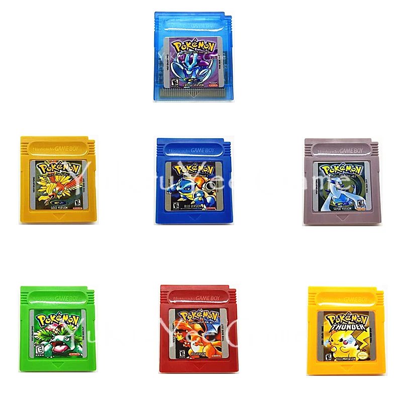 

PokemonSeries Video Game Cartridge Card English Language for 16 Bit Handheld Console Original Logo Shell Version