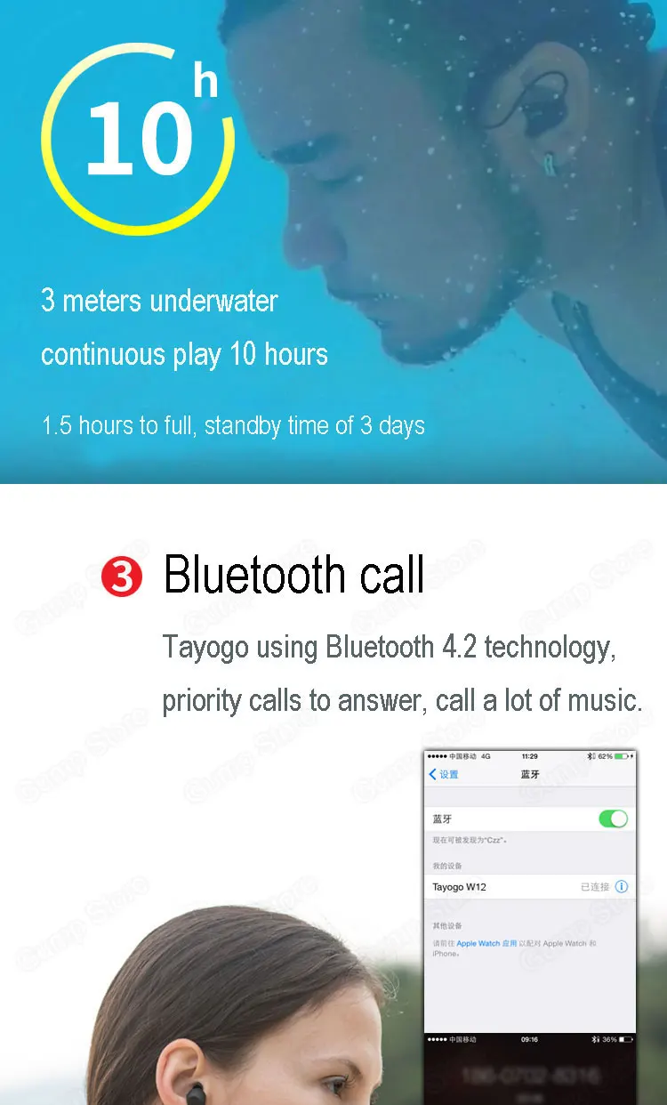 Tayogo IPX8 водонепроницаемый MP3 подводный Спорт Плавание MP3 музыкальный плеер Bluetooth наушники с FM ПЕДО метр для плавания
