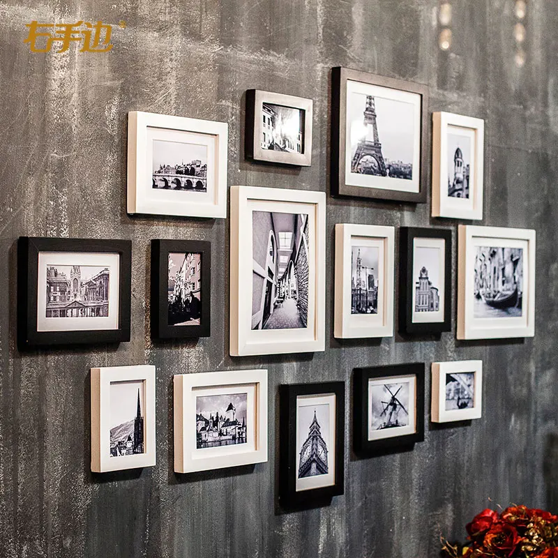 Luxury Photo Frame Set Decorative Home Modern Wood Frame Picture Wall
