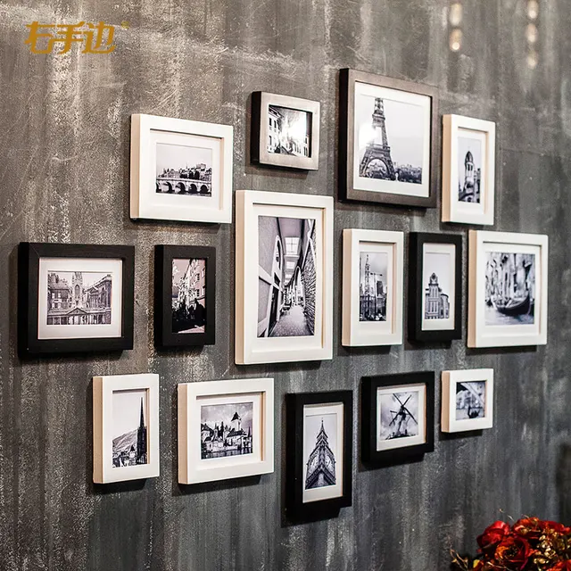 Luxury Photo Frame Set Decorative Home Modern Wood Picture Luxury Photo Frame Set Decorative Home Modern Wood Picture Wall Frames Decoration 15 Pcs Marco Fotos Madera