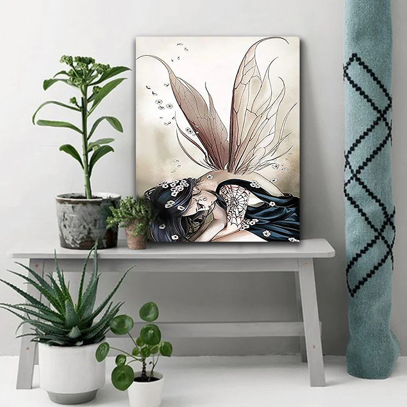 

DIY colorings pictures by numbers with colors Butterfly wings girl picture drawing painting by numbers framed Home