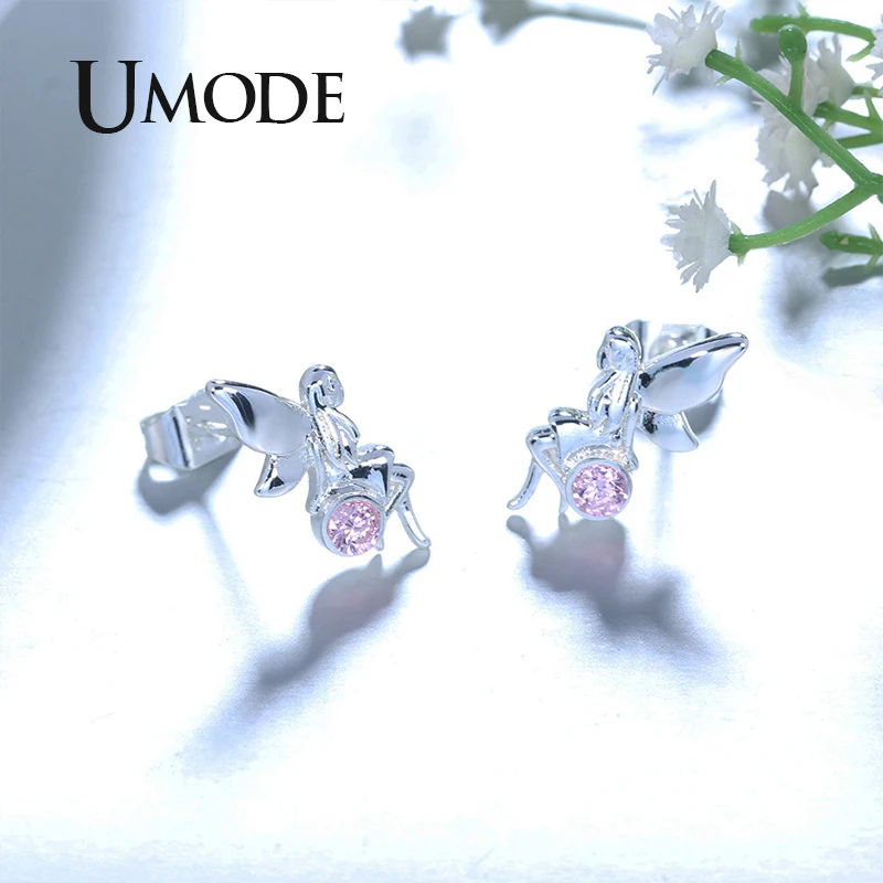 Женские маленькие серьги пусеты UMODE Angel милые Elf для девушек модные украшения