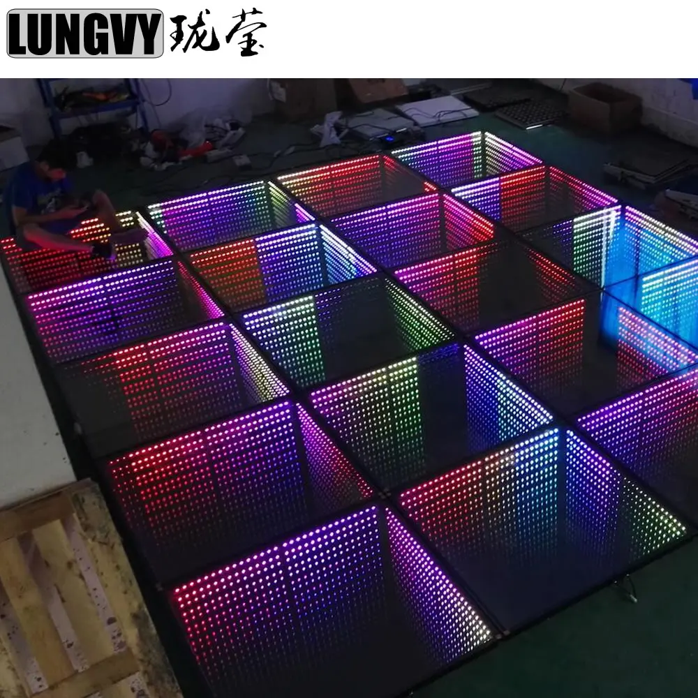 1m 1m New Products Rgb Full Color Led Dance Floor 3d Led Mirror