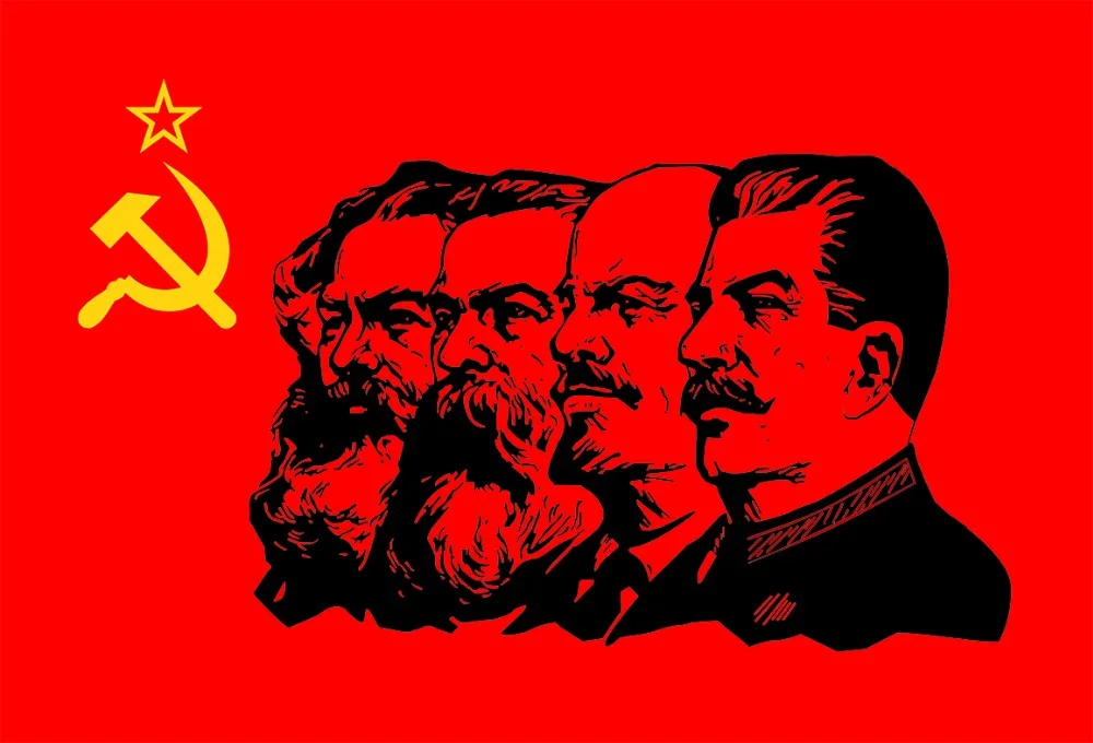 Communism Flag with two grommets Marx Engels Lenin Stalin CCCP USSR Soviet Emblem Flags 3x5FT | Дом и сад