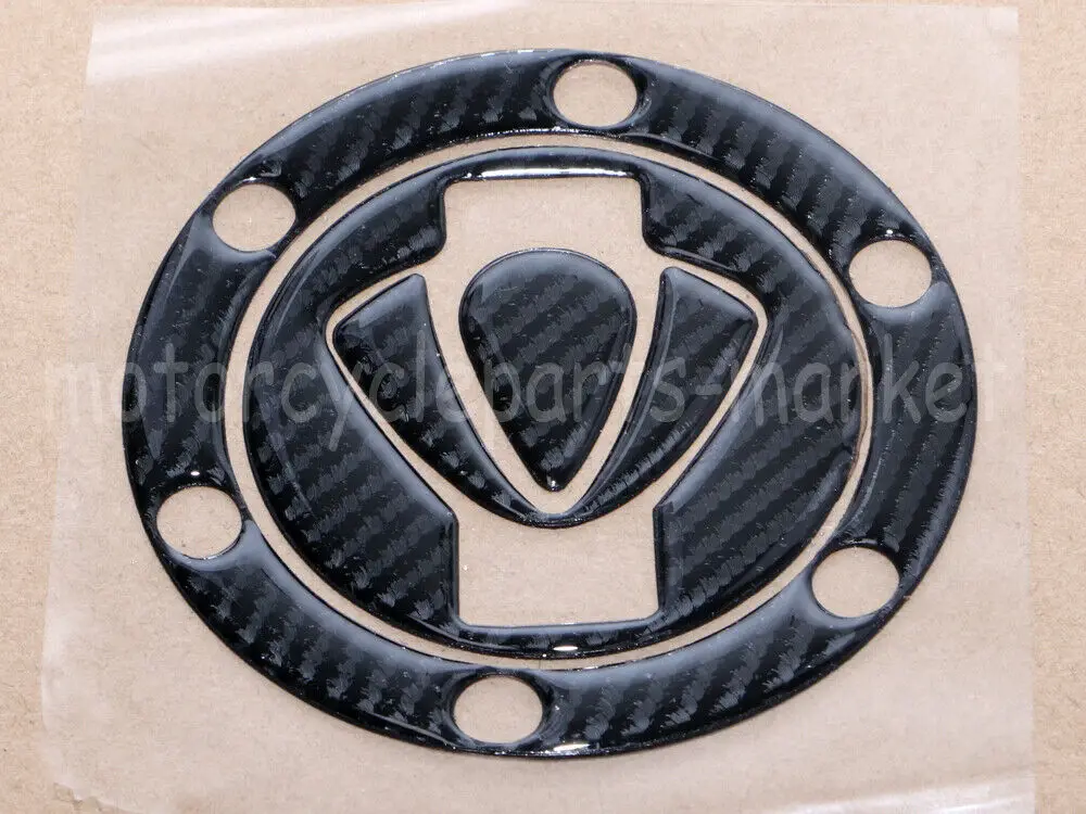 Motorcycle Gas Cap Tank Cover Pad Protector Sticker Decals 3D Carbon