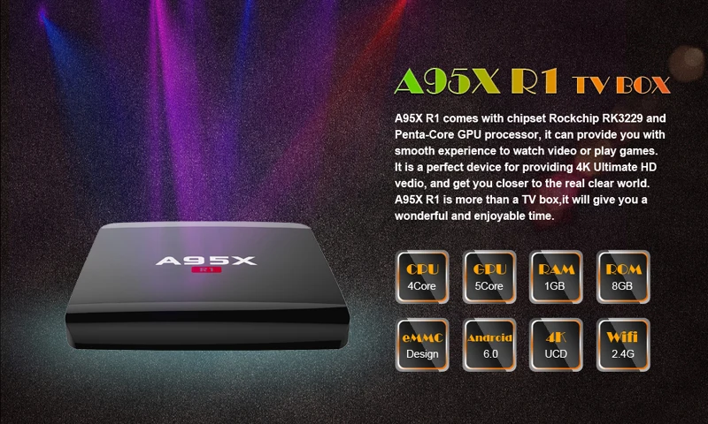 A95X R1 Android tv Box Amlogic S905W четырехъядерный умный потоковый медиаплеер 4K 3D мини-ПК Wifi tv box с i8 Air mouse Gamepad