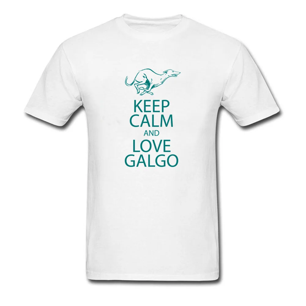 

Cotton T-shirt Keep Calm And Love Galgo Dog Greyhound Letter Print Men White Grey Black Short Sleeve Fun Tops & Tees