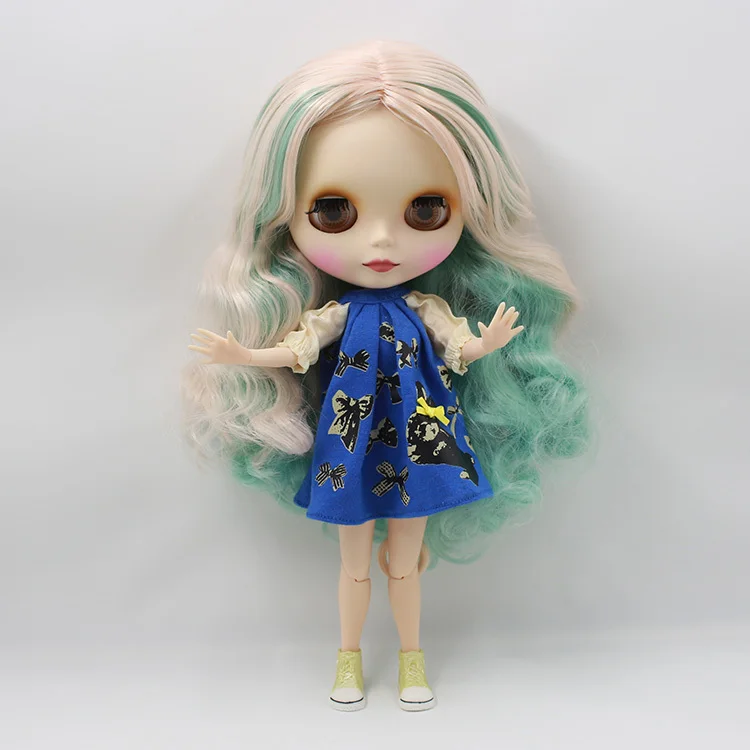 

Nude Doll For Series No. 230BL40061059 JOINT body Green mix Wihte hair without bangs SuitableForDIY Change BJD Toy For Girl