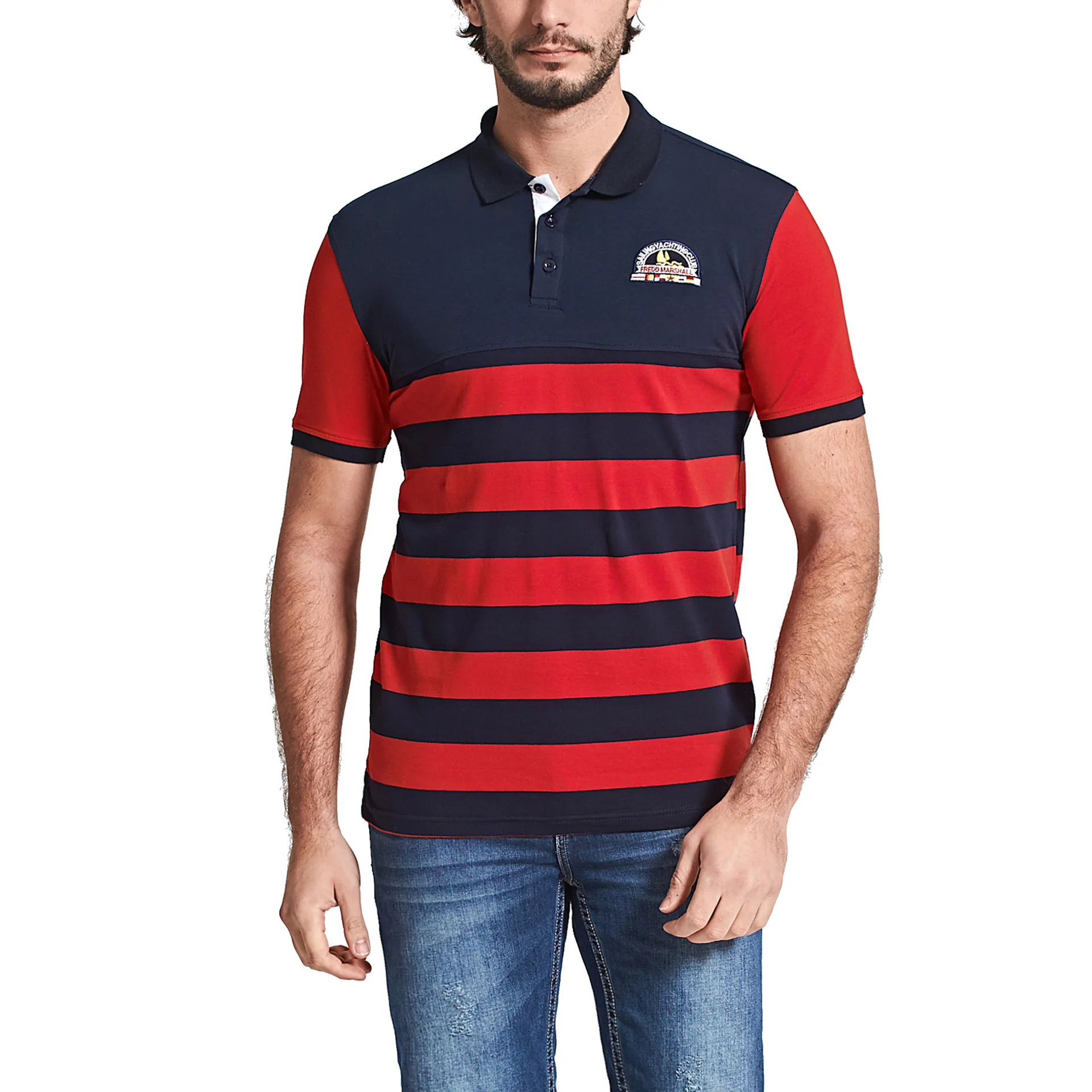 Buy Mens Fashion Striped Polo Shirts Cotton Short