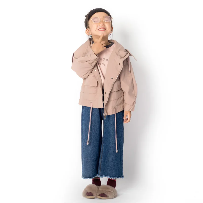 

2019 new Baby Boy Clothes Autumn Zipper Shirt Girls Coat Trench Coat Children's Hooded Short Jacket Hooded
