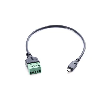 Micro USB 5 Pin 2,0 Мужской до 5 Pin винт с экранированной пайки клемма разъем адаптера кабельный провод