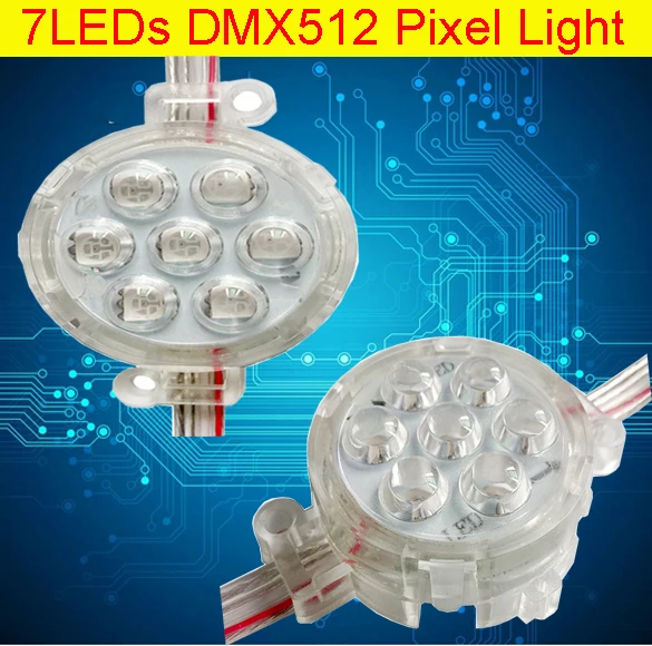 DMX512 RGB светодио дный модульная гирлянда Водонепроницаемый DC24V цифровой Full Цвет светодио дный пиксельный свет IP68 светодио дный пойнге свет+ адаптер питания+ контроллер