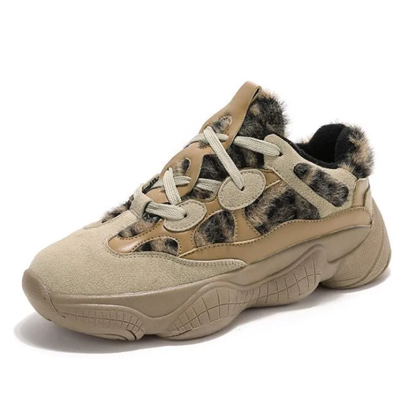 

Leopard Print Women Sneakers Casual Shoes Trends Ins Female Flats Platform Spring Autumn Lace Up Shoes Woman