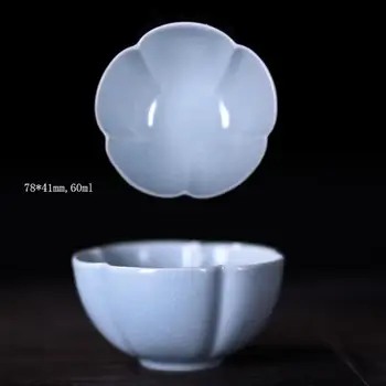 

2019 New White Porcelain Ice Crack Tea Cup Chinese Kung Fu Tea Set Pu'Er Tea Cups Hand-Painted Ceramic Tea Cups