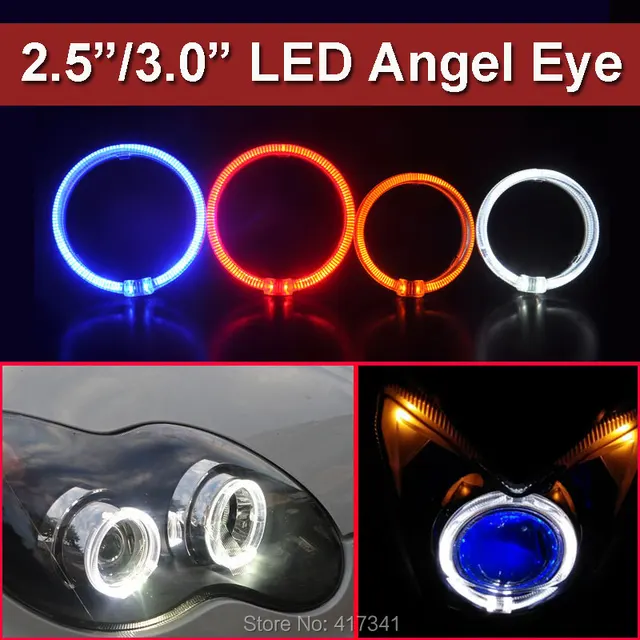 High Quality Led Light Guide Angel Eye Ring 3 0 Inches Halo Rings High Quality Led Light Guide Angel Eye Ring 3 0 Inches Halo Rings 2pcs Good For Bi Xenon Projector Lens Mask Headlight