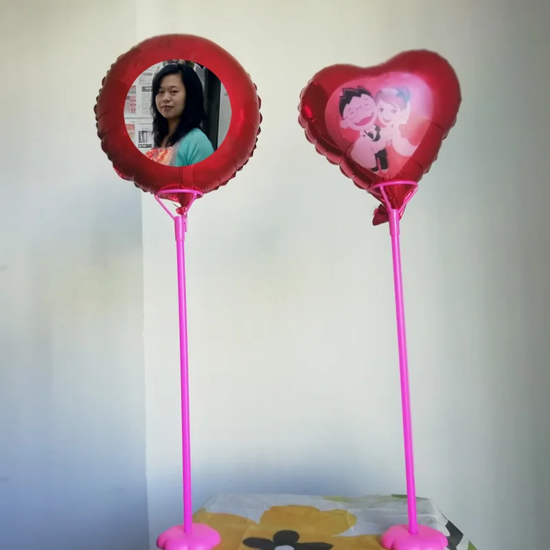 

10" mini foil ballons custom photo print table balloon decoration Wedding /birthday /anniversary supplies include stick stands