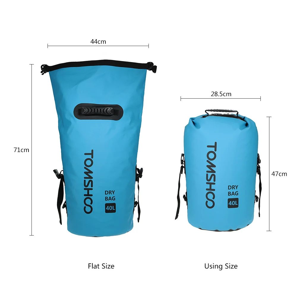 TOMSHOO 40 л водонепроницаемая сумка для плавания для рафтинга на открытом воздухе, сухая Сумка, Сумка для кемпинга, велосипедного рюкзака, сумка для хранения для путешествий, лодок, каякинга