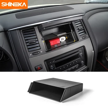

SHINEKA Car Styling Dashboard Instrument Storage Box Bag Cover for Nissan Patrol 2017+ Without GPS Screen Interior Accessories