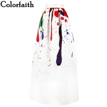 Мусульманская женщина 100 см непрозрачная модная сатиновая длинная юбка винтажная Акварельная расцветка с высокой талией плиссированная макси юбка SK097