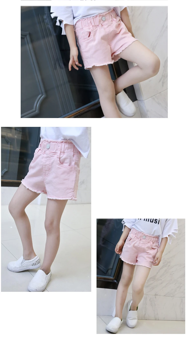 New Fashion 2018 Summer Shorts Baby Big Girls Clothes Kids Casual Solid Tassel Shorts For Girls Cotton Pockets Bottoms Clothing (14)