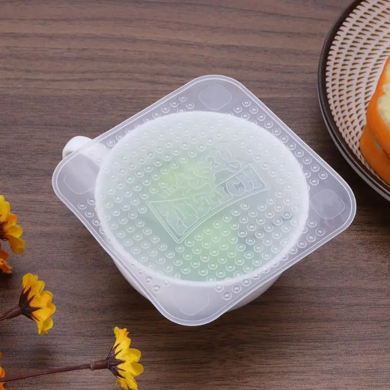 

Food Fresh Keeping Reusable Silicone Wrap Stretch Cling Film Saran Wrap Kitchen Microwave Oven Silicone Bag Bowl Cover Pad