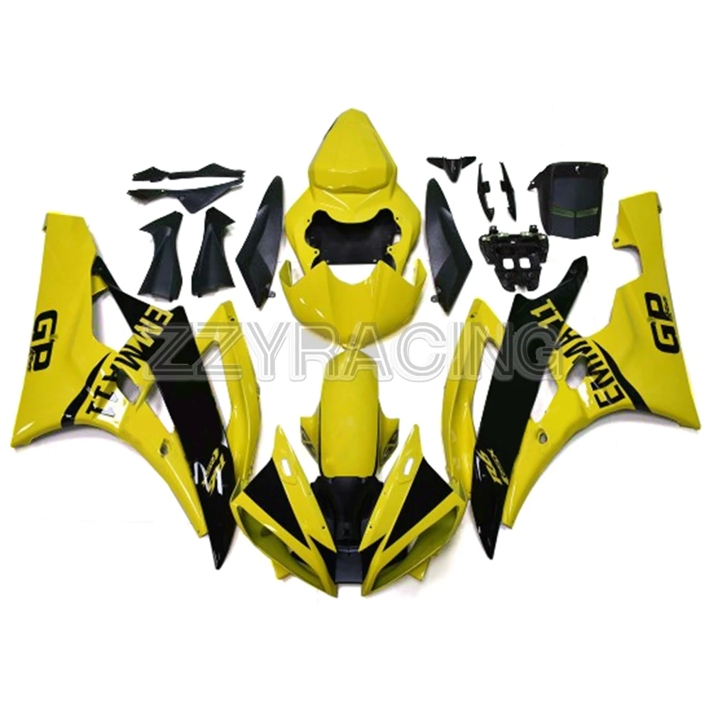 

Injection Fairings Kit for Yamaha YZF-600 R6 2006 2007 Complete ABS Plastic Body Kit 06 07 Yellow Black Motorcycle Frames Kit