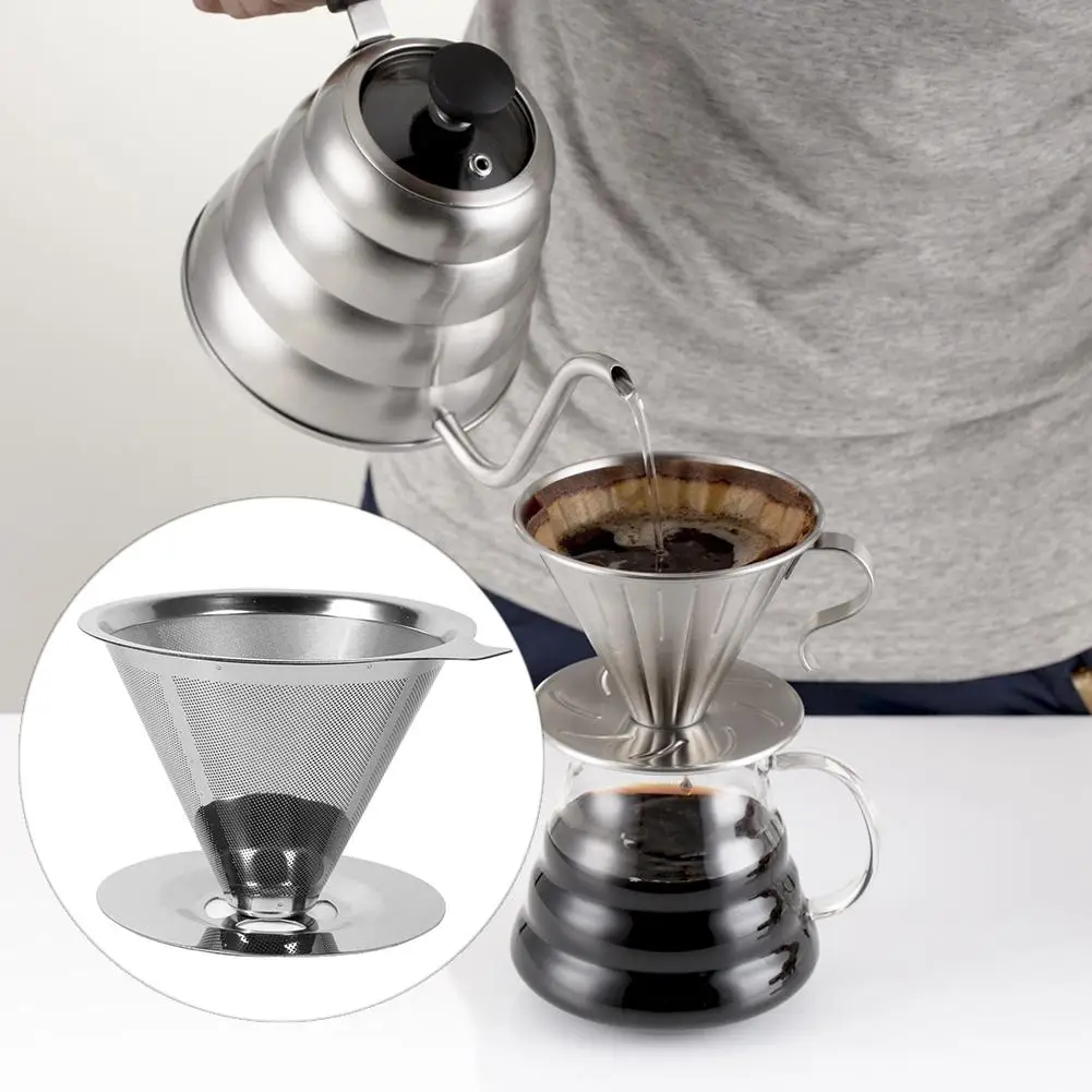 Многоразовый держатель фильтра для кофе из нержавеющей стали, чашка-капельница для чая, диспенсер для кофе, сушилка, кофейная посуда, кофейные принадлежности