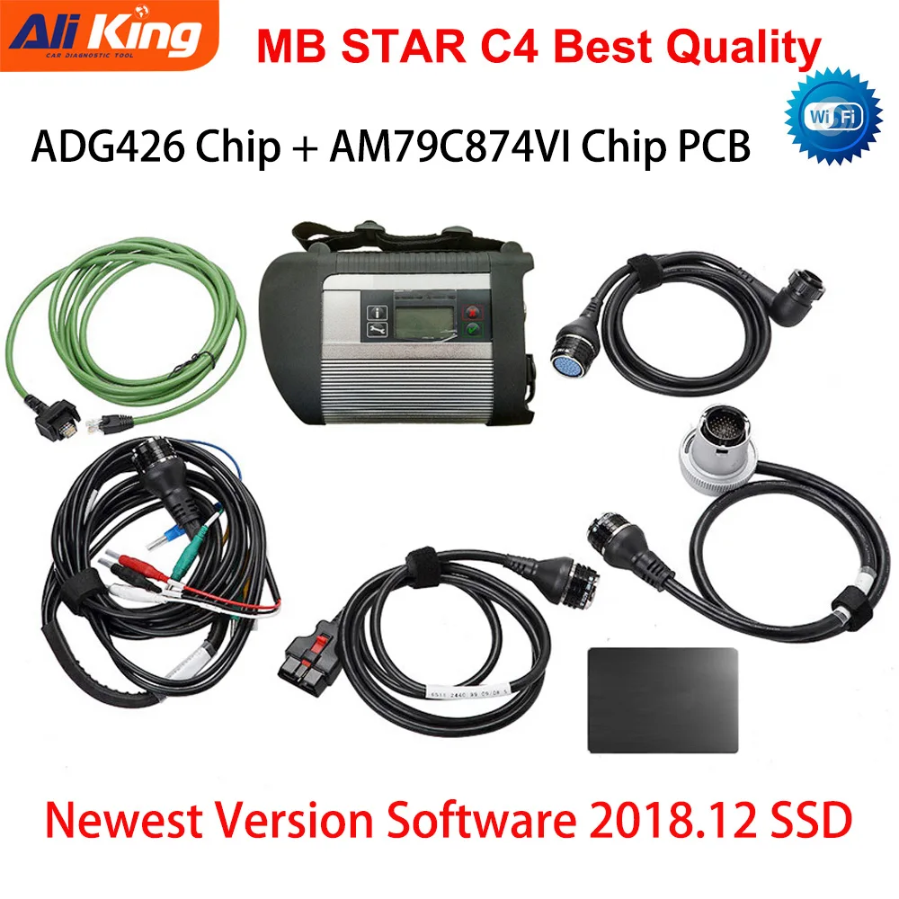 MB Star C4-herramienta de diagnóstico con Software SSD 2022,09, accesorio de calidad SS ++, con chip AM79C874VI y ADG426, conexión SD, Compact 4 MB