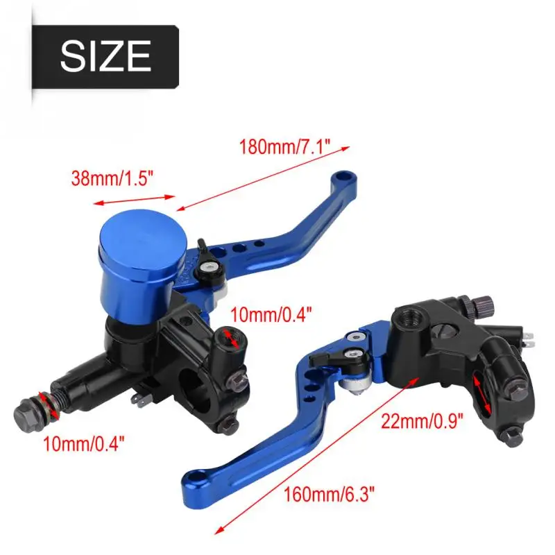 1 пара 22 мм Универсальные Регулируемые рычаги тормоза мотоцикла Главный цилиндр резервуар Набор для Honda Suzuki алюминиевый сплав