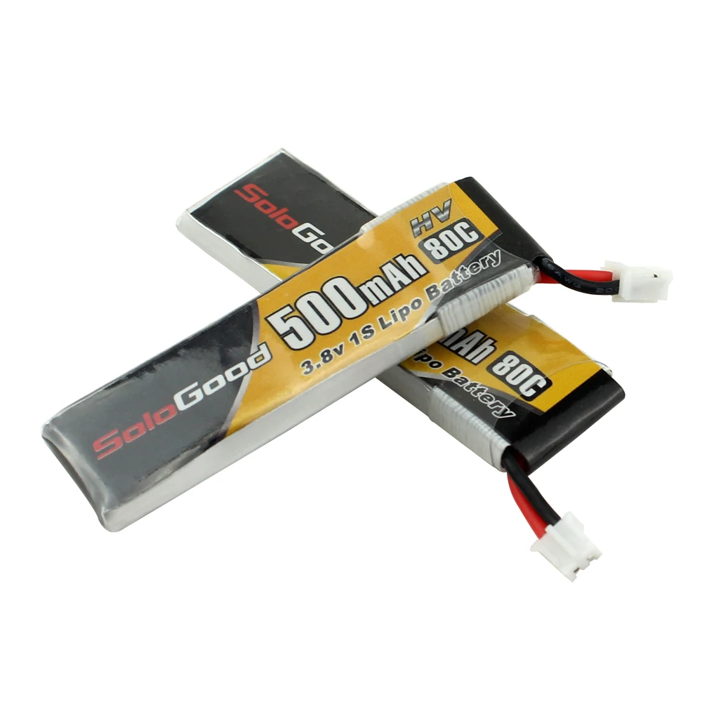 5 шт. SoloGood Lipo аккумулятор 1S 3,7 V 3,8 V 500mAh 80C 1S аккумуляторные батареи с разъемом PH2.0 для внутреннего гоночного дрона