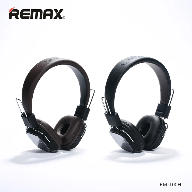 Remax 100H Wired Headphones with Microphone Foldable HIFI over ear Headset Earphone For Iphone 8 