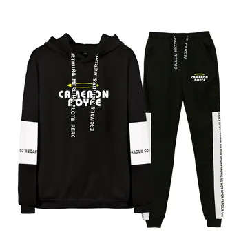 

2019 Autumn/Winter Cameron Boyce Hip Hop Undertale Hoodies Sweatshirts And Sweatpants Men Two Piece Set Hooded Suit Velvet