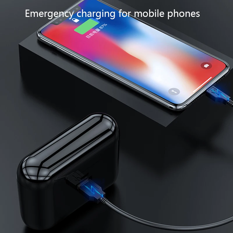 True Bluetooth 5 0 TWS беспроводные наушники 8D стерео IPX7 водонепроницаемые с 2600 мАч Power Bank
