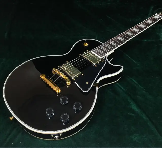 Starshine Good Quality LP Custom Style Electric Guitar Black Color Gold Hardware on Aliexpress