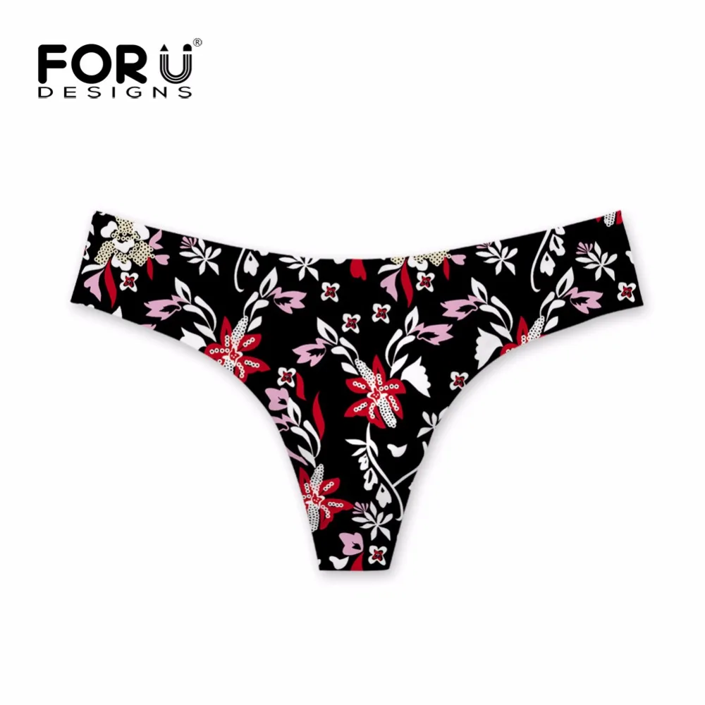 FORUDESIGNS 3D Printing Flower Women Seamless Panties Sexy Floral Pattern G Strings Underpants Spandex Thong Briefs Low Waist|seamless panties|women