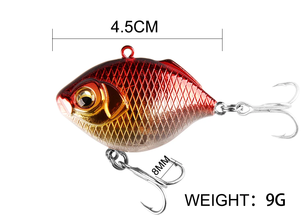 Spinpoler Hot Quality Hard Vib Crankbait Lures 45MM 9G Fishing Bait Treble Hooks Sinking Fishing Wobbler Pesca  (2)