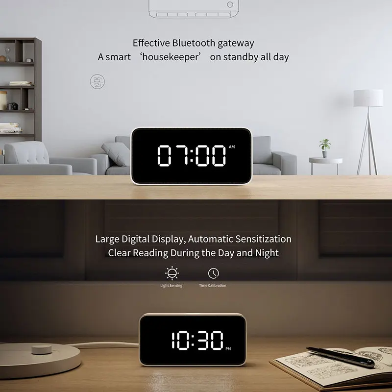 Xiao mi Xiaoai умный будильник Голосовая трансляция часы ABS настольные Dersktop часы Автоматическая Калибровка времени mi Home App