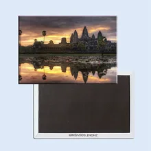 Прямоугольные жесткие магниты, камбоджийский Логотип Знак Ангкор-Ват прямоугольный металлический магнит на холодильник 5523 туристический сувенир