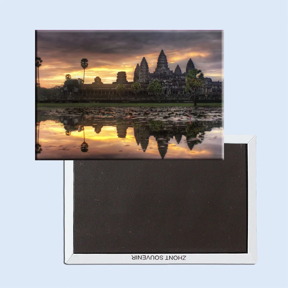

Rectangle Rigid Magnets ,Cambodia Logo Sign Angkor Wat Rectangle Metal Fridge Magnet 5523 Tourism Souvenir