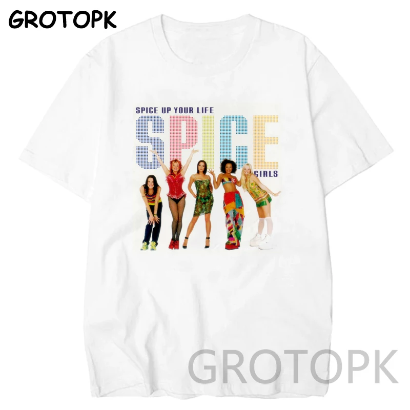 

Spice Girls Printed Tshirt Men Cool Casual T Shirt Mens Fashion White Camisetas Hombre Geek Summer Top Tee Shirt Homme T-shirt