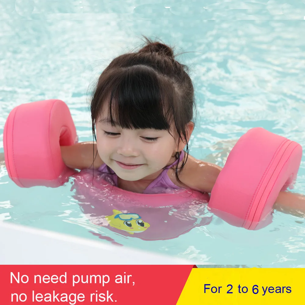 2 6years Child Life Jacket Non inflatable Swimming Float Ring Solid