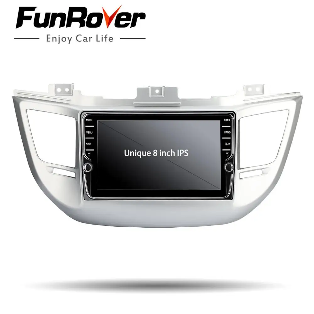 Discount Funrover 2 din Car dvd Multimedia player Android 8.0 for Hyundai Tucson IX35 2016 2017 car radio gps navigation stereo IPS 2GRAM 4