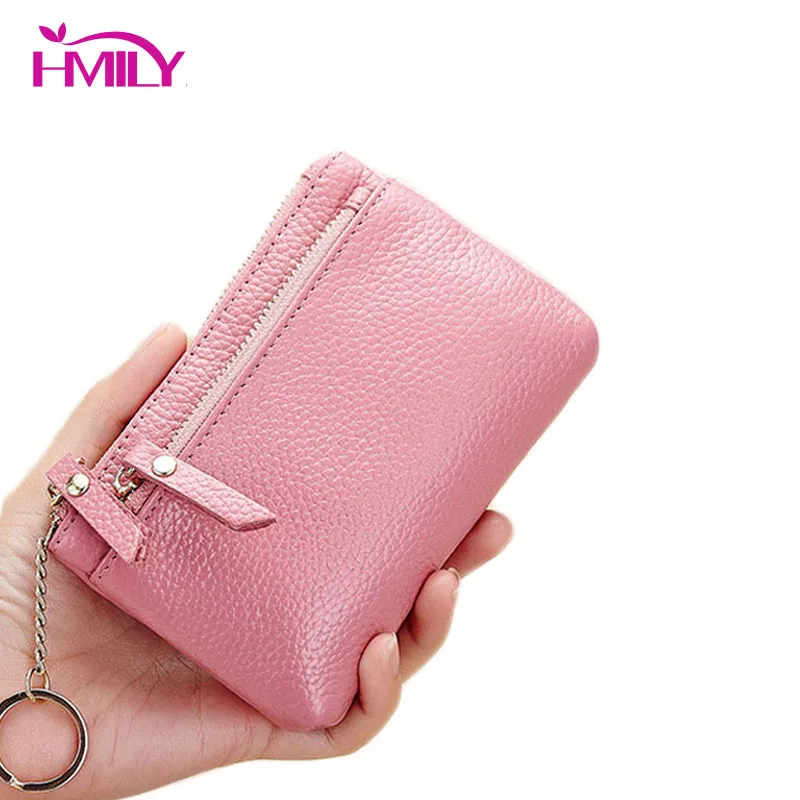 HMILY Genuine Leather Coin Purse Sweet Pattern Female Wallets Five Colour Card Holder Ladies Mini Ladies Clutch Change Bag