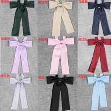 100 шт. Kawaii Женская сплошной цвет Японская школа обувь для девочек JK форма длинный галстук бабочкой студентов косплэй