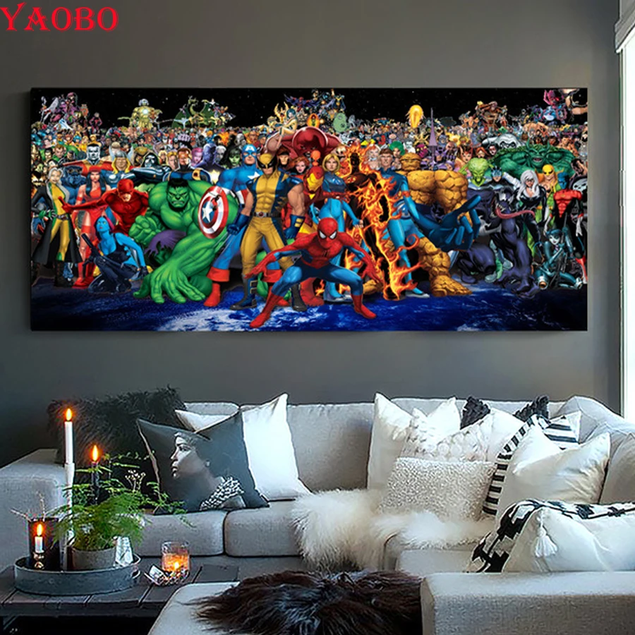 

Diamond Painting 5D Diamond Embroidery Marvel Superhero collect Pictures Of Rhinestones Painting By Numbers Mosaic Decor Gifts