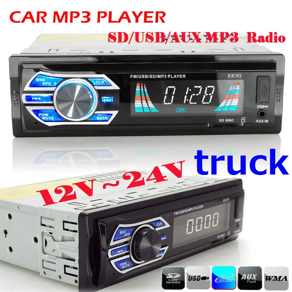 Auto Radio 1 din 24V Car radio player USB SD MP3 Audio System FM 1DIN ...